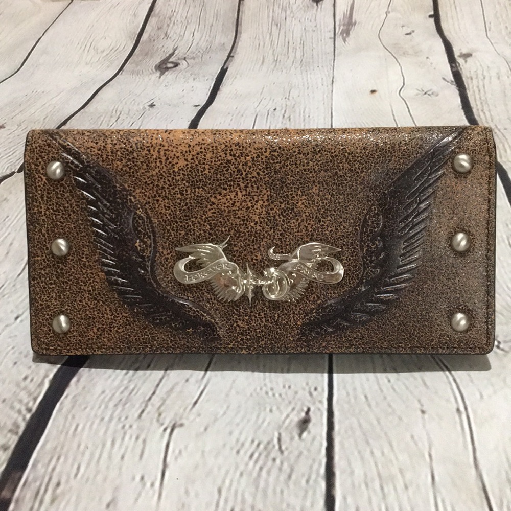 Harley-Davidson Bifold Leather Wallet Clutch